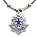 Dallas Cowboys Leather Necklace w/Beads & Pewter Pendant - NFL Football Fan Shop Sports Team Merchandise