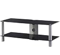Sonorous LF6320 Black Glass and Silver Aluminium Stand for TV Sizes  upto 42inch