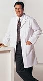 White Swan Meta Mens 40 Inch Length Twill 5-Pocket White Medical Labcoat (Regular and Tall, 32-60, 38L-56L)