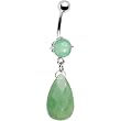 Semi Precious Jade Stone Teardrop Belly Ring