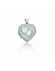 Sterling Silver Heart Pendant Photo Locket (17 x 23mm)