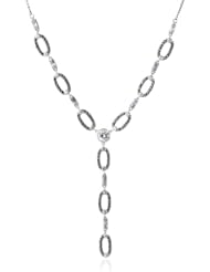 Judith Jack "Crystal Links" Sterling Silver, Marcasite and Cubic-Zirconia Y-Shaped Pendant Necklace, 18"