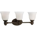 Best Price Progress Lighting P3345-108 3-Light Bath Bracket with White Opal Glass, Oil Rubbed Bronze
