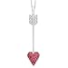 9ct  Rose And White Gold Diamond Pink Sapphire Heart Arrowhead Pendant And 18 Chain
