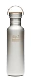 Klean Kanteen Stainless Steel 27 Ounce Water Bottle with Bamboo Cap, Brushed Stainless Steel