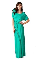 Elasticized   Waistline Dolman Spandex Maxi Dress 