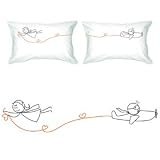 312GnKoI9hL. SL160  BoldLoft Never Let Go Couple Pillowcases Romantic Valentines Gifts for Couples, Cute Valentines Day Gift Ideas, Good Couple Gifts for Valentines, Romantic Anniversary Gifts