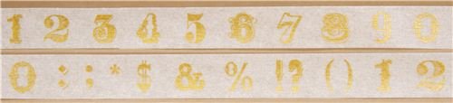 Imagen 2 de Cinta adhesiva Washi, con números dorados, de mt