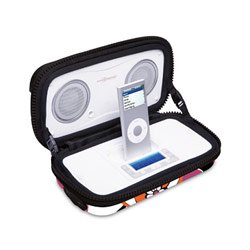 Sonic Impact Portable Speakers + Alarm Clock for iPod MP3 -iWake - i-P23
