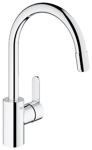 Grohe 31126002 Eurostyle C Einhand-Sp&uuml;ltischbatterie hoher Auslauf mit herausziehbarem Mousseurauslauf