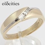 14K Yellow & White Gold Mens Diamond Ring - OldCities Estate Jewelry