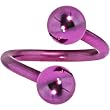 Purple Anodized Titanium Spiral Twister Ball Belly Ring