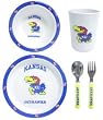 Kansas Jayhawks 5 Piece Children's Dinner Set - College Athletics Sports Merchandise