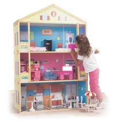 <b>Giant Three-Story Wooden Dollhouse</b>
