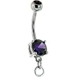 Amethyst Cubic Zirconia Add on Charm Belly Ring
