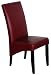 6 Red Anna Leather Parsons Dining Chair Set