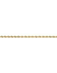 14k Yellow Gold 9.00 Inches 3.00mm Wide D/C Quadruple Rope Chain Anklet. Weight: 5.75 Grams - 30 Day Money Back Guarantee