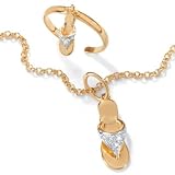 18k/Sterling Silver Ankle Bracelet