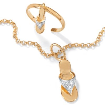 18k/Sterling Silver Ankle Bracelet