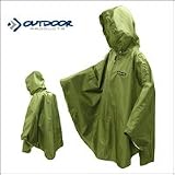 【OUTDOOR】 レインポンチョ 雨合羽 4色 レインコート デュポン撥水加工仕様