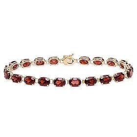 12 Carat Garnet 14K Yellow Gold Bracelet by Ice.com