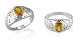 Oval Cut Citrine Ring Sterling SIlver