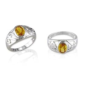 Buy Oval Cut Citrine Ring Sterling SIlver by Peora