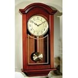 River City Clocks Chiming  Regulator Wall Clock with Swinging Pendulum and Cherry Finish - 24 Inches Tall - Model # 6023C