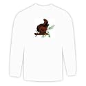 Long Sleeve T-shirt with acorn, eating, squirrel, mammal, branch, animal XXX-Large White
