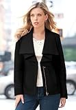 Jessica London Plus Size Lightweight Leather Jacket Black,18 Jessica London Plus Size Lightweight Leather Jacket Black,18
