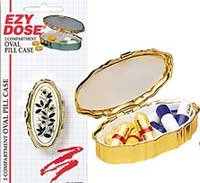 Two Compartment Oval Pill Case