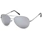 Aviator Sunglasses Silver Frame Mirror Lens