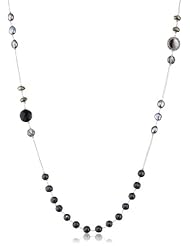Honora "Skinny Jeans" Black Freshwater Cultured Pearl with Gemstone Necklace, 36"