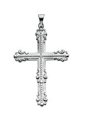 Platinum Large Fancy Cross Pendant