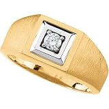 14K Two Tone Gold Men's Diamond Ring