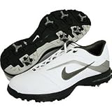 Nike Men's Air Academy Golf Shoes (Wide) (13 2E, White/Metallic Silver/Gunmetal)