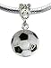 Lovely 3D Silver plated Soccer Ball charm - fits pandora & troll bracelets - hand polished and hand