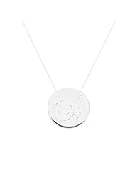 Silver Monogram Necklace - Initial Disc Necklace - Wedding Bridesmaid Necklace