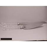 Gorham Lady Anne 2 Piece Crystal and Stainless Dessert Set * Cake Knife & Pie Server *