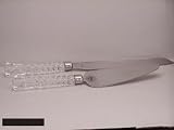 Gorham Lady Anne 2 Piece Crystal and Stainless Dessert Set * Cake Knife & Pie Server *