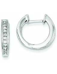 0.5 Carat 14K White Gold Diamond Complete Hinged Hoop Earrings
