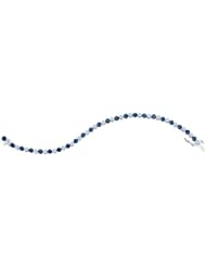 10K Yellow/White Gold Blue and White Diamond Tennis Bracelet (2 cttw)