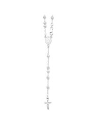 Sterling Silver 24in Polished Rosary Necklace. Metal Wt- 16.79g