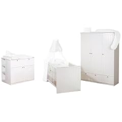 Roba 58701 - Dream World 2 Kinderzimmer Komplett-Set mit 3-t�rigem Schrank, Wickelkommode und Bett (ohne Textilien)