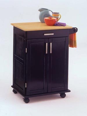 Kitchen: Promo Cart w/2 Doors and Wood Top