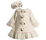 Bonnie Baby Baby-girls Infant Ruffle Sleeve and Hem Coat, Ivory, 18 Months