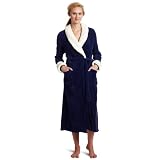 Dearfoams Women's Long Cloud Fleece Sherpa Shawl Robe ~ Dearfoams