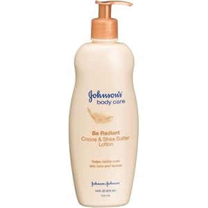 Johnson's Body Care, Be Radiant Cocoa and Shea Butter Lotion, 14-Ounce Pump Bottles (Pack of 4) by Johnson's