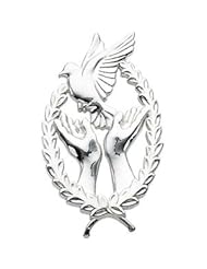 14K White Gold 29.25X17.75 mm Remembrance Lapel Pin