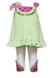 Rare Editions Hot Pink Lime Green Baby Girl Outfit 12M